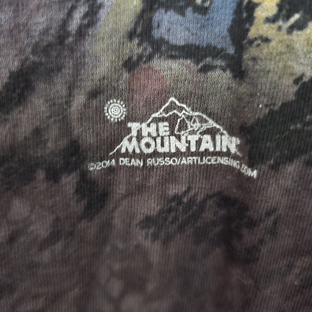 The Mountin Men’s Short Sleeve T-shirt Gray Tie Dye Alaska Wolf Print Size 2XL - Picture 3 of 8